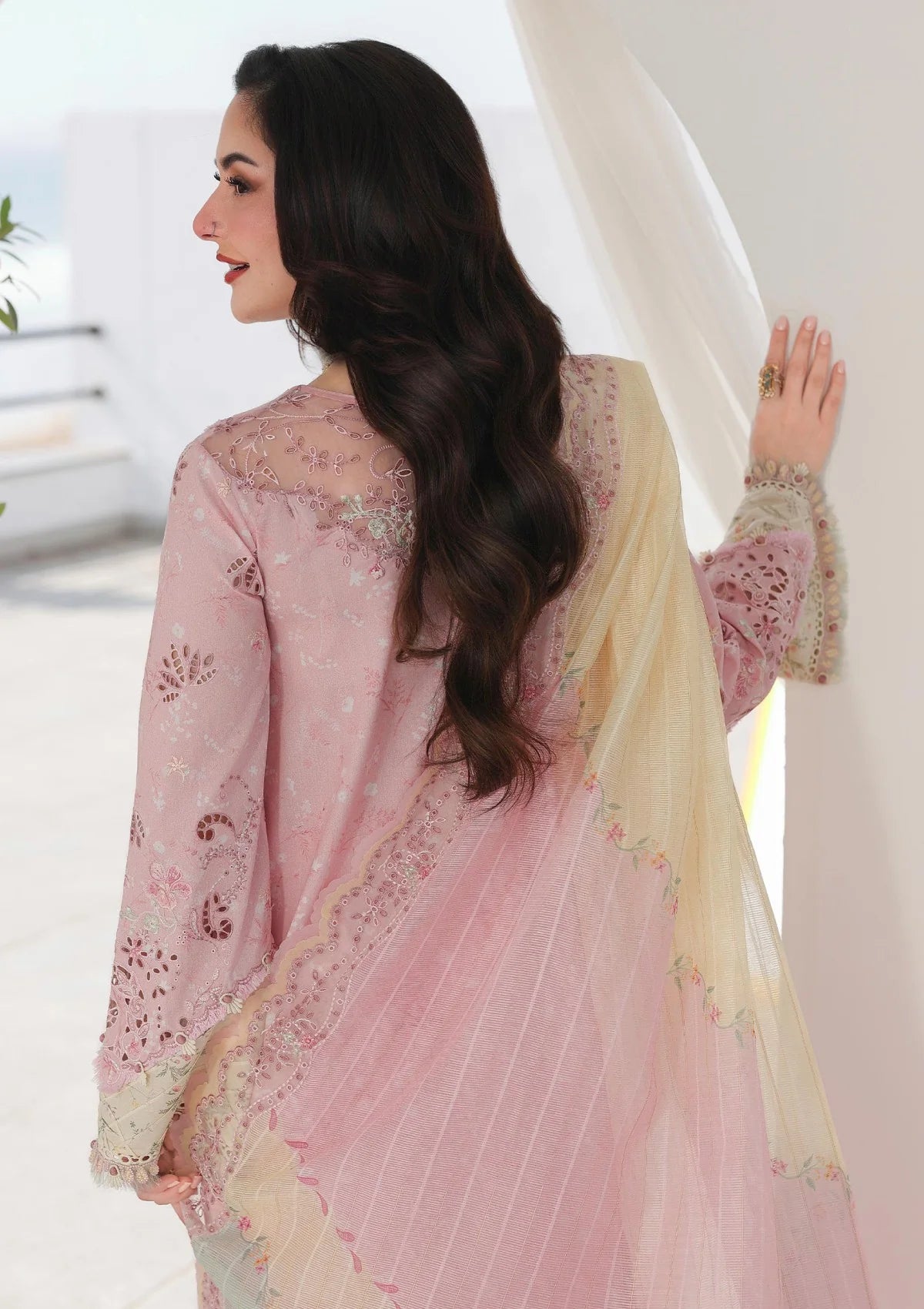03-Piece Embroidered Lawn Suit With Jacquard Dupatta | Unstitched