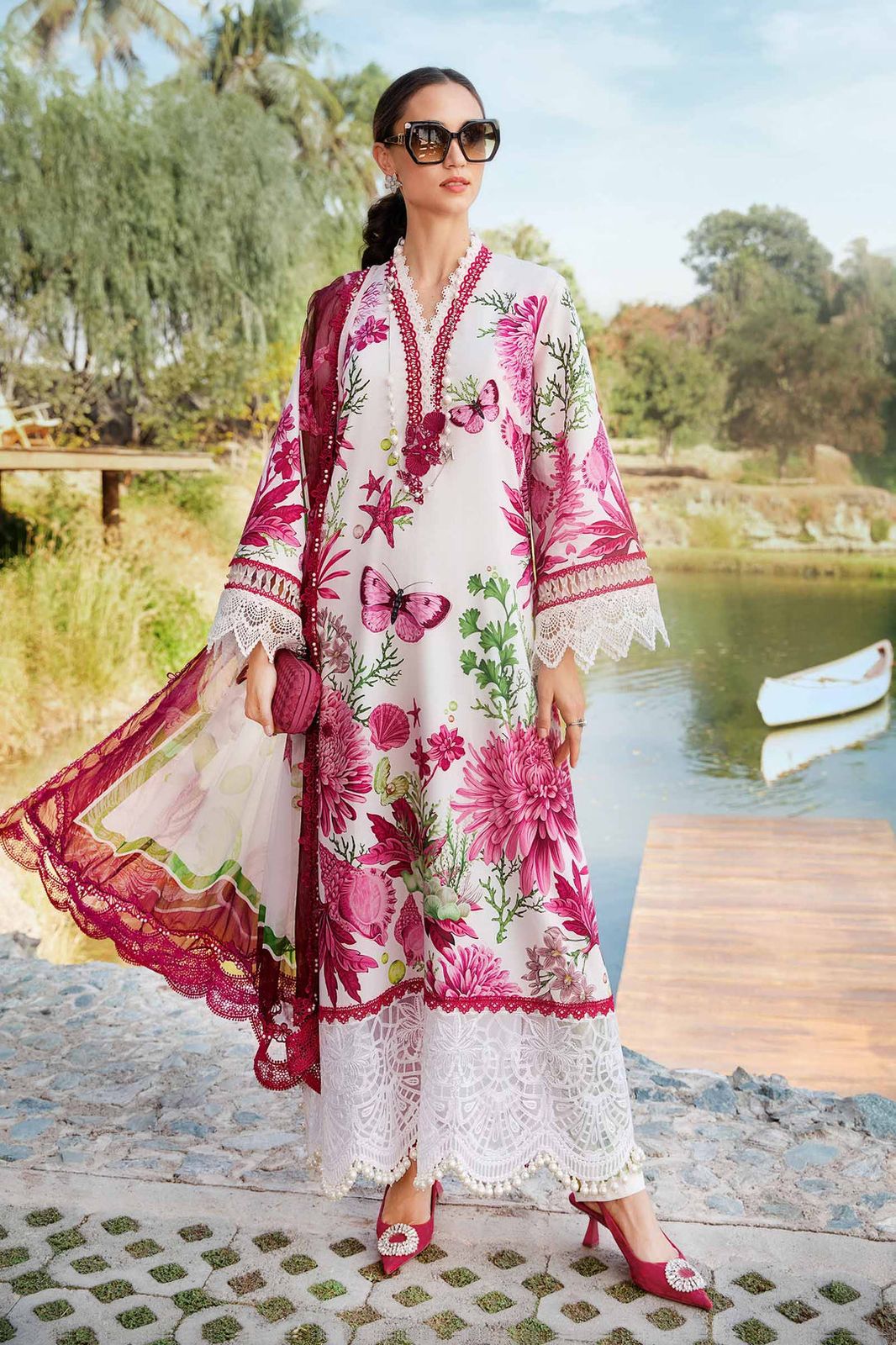 Lawn 3 piece unstitched printed suit - Kapra Collection