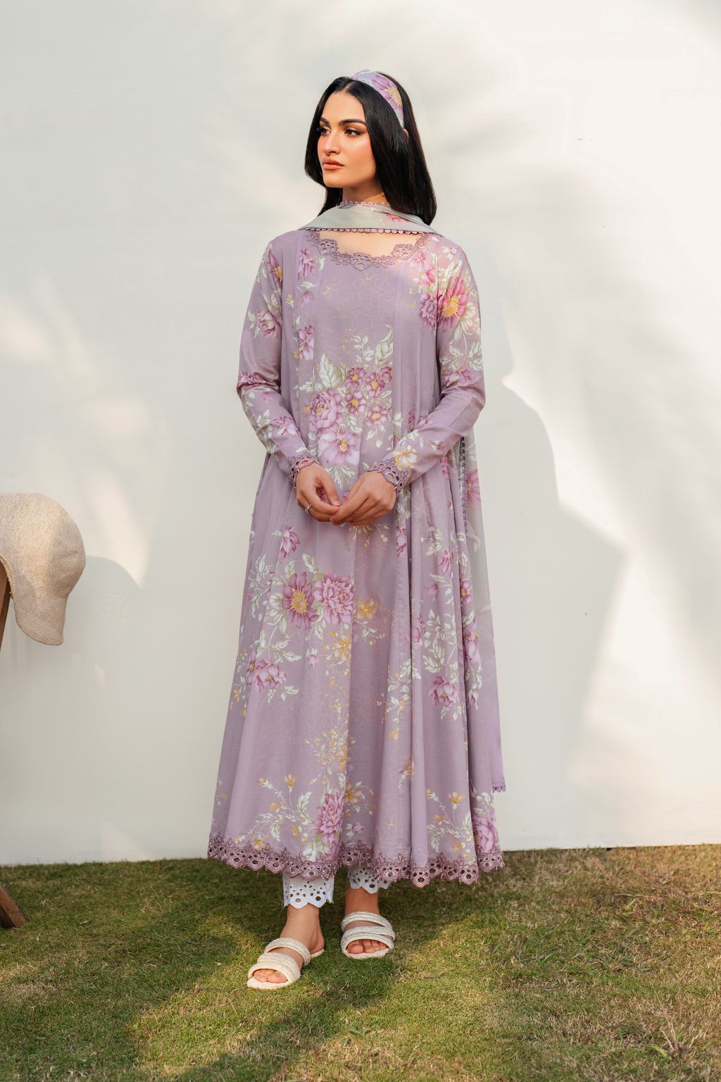 Purple Lawn 3Piece Digital Printed Unstitched Dress