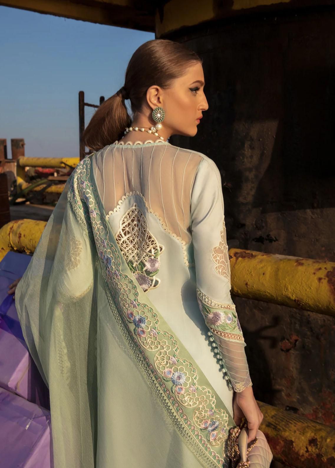 Luxury embroidered lawn suit
