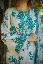 Aneelas lawn 3piece unstitched Dress - Kapra Collection