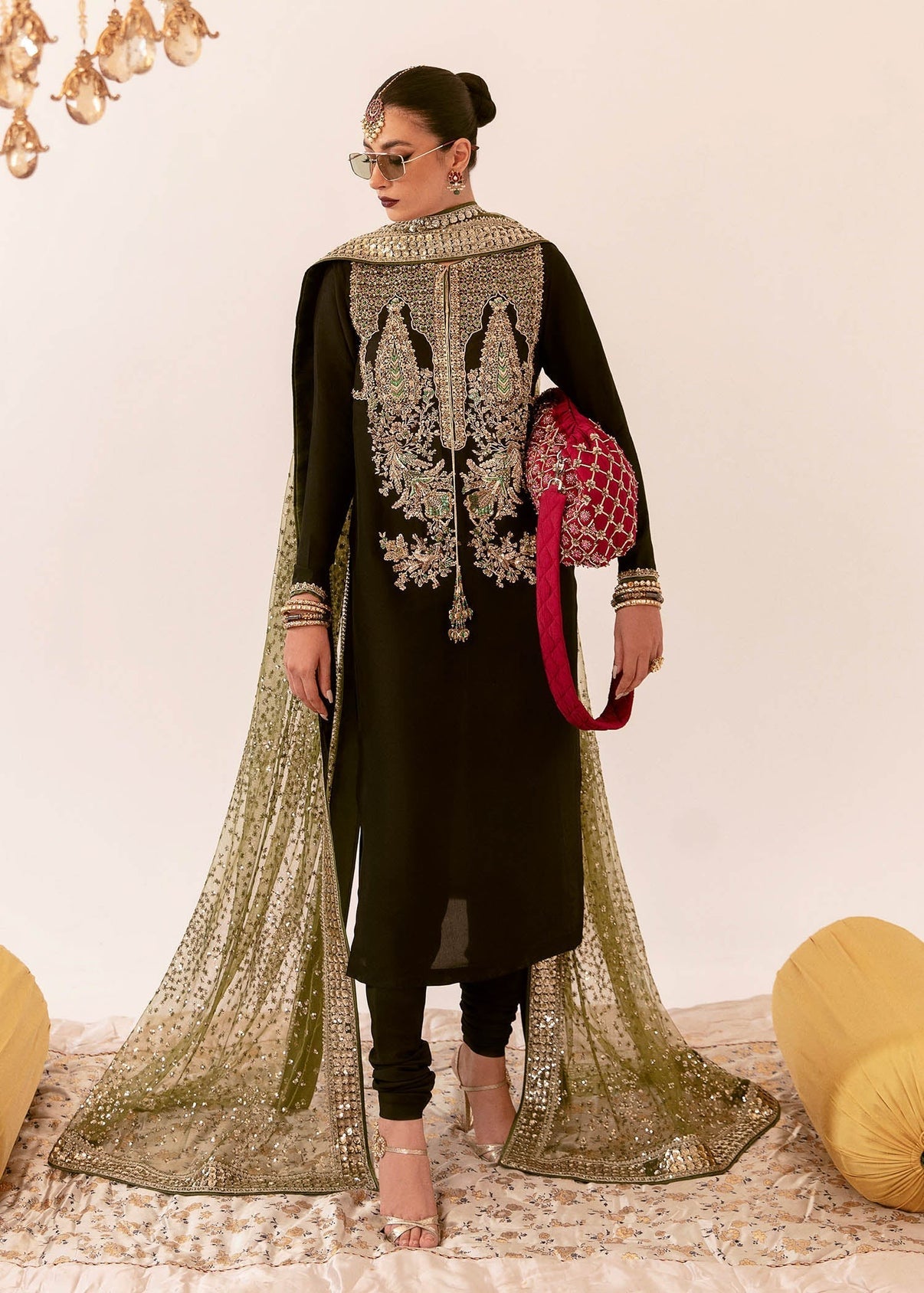 Hussain Rehar Raw Silk 3Piece Dress