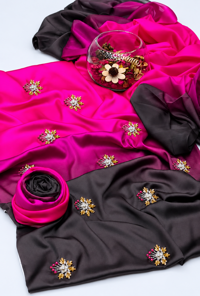 Nabeela – Fuchsia Plum Adda Work Shamoze Silk Suit