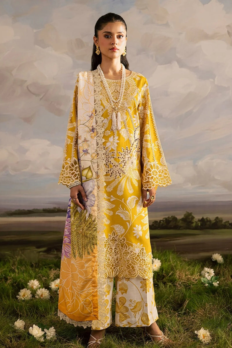 03-Piece Printed Lawn Suit - Unstitched - Kapra Collection