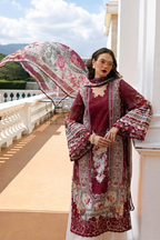 Kinza – Elaaf Inspired Maroon Lawn Suit