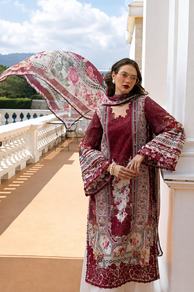 Kinza – Elaaf Inspired Maroon Lawn Suit