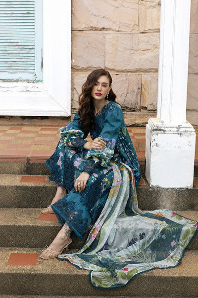 Anabia – Elaaf Inspired Teal Lawn Suit