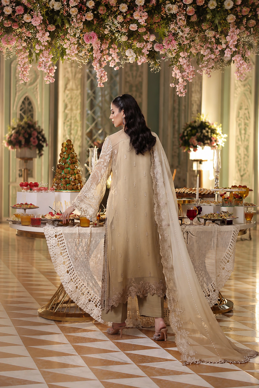 Sabeen – Maria.B Inspired Embroidered Chiffon 3 Piece Suit | Unstitched