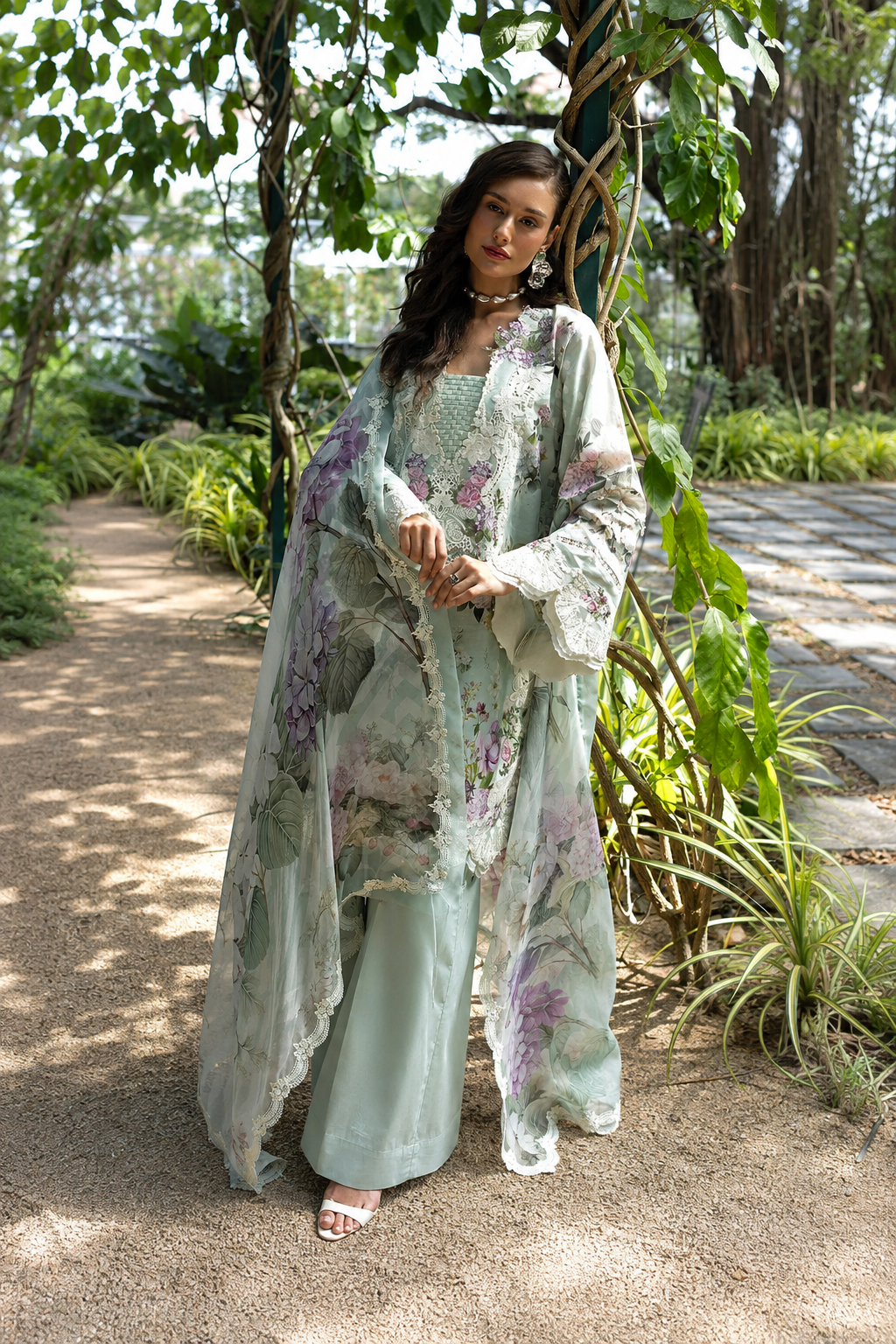 Aiza – Elaaf Inspired Mint Lawn Suit