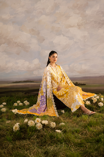 Arooj – Mahnur Inspired Mustard Lawn Suit