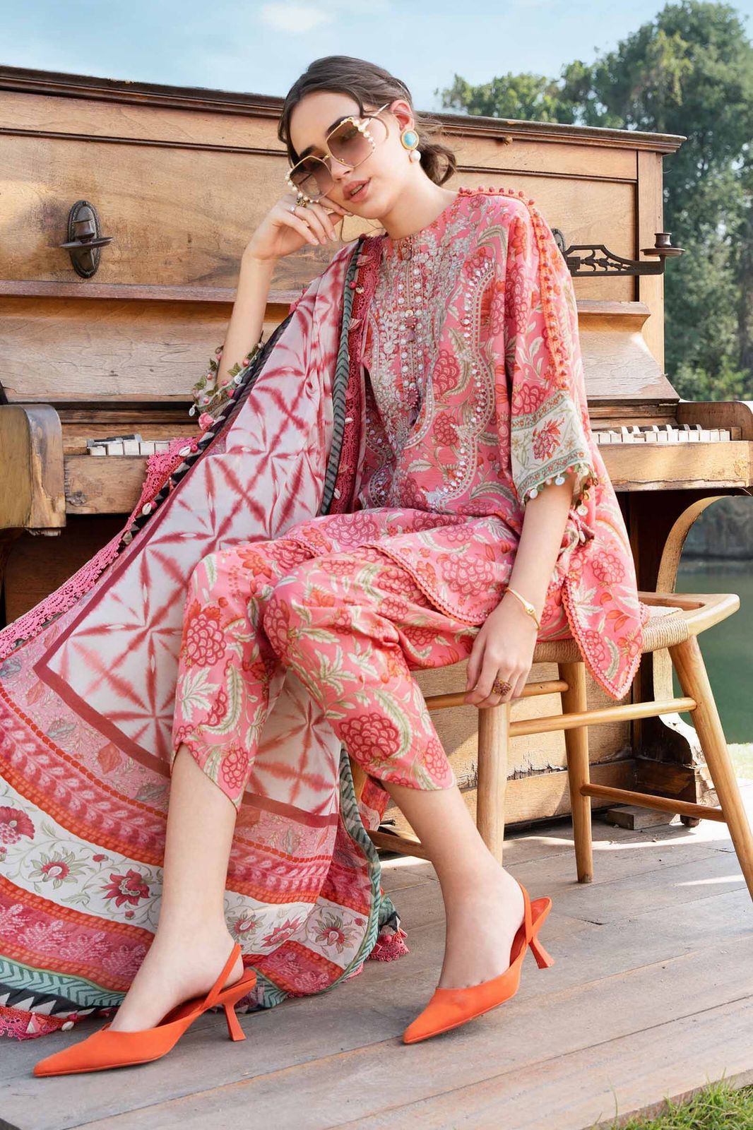 Lawn 3 piece unstitched digital printed suit - Kapra Collection