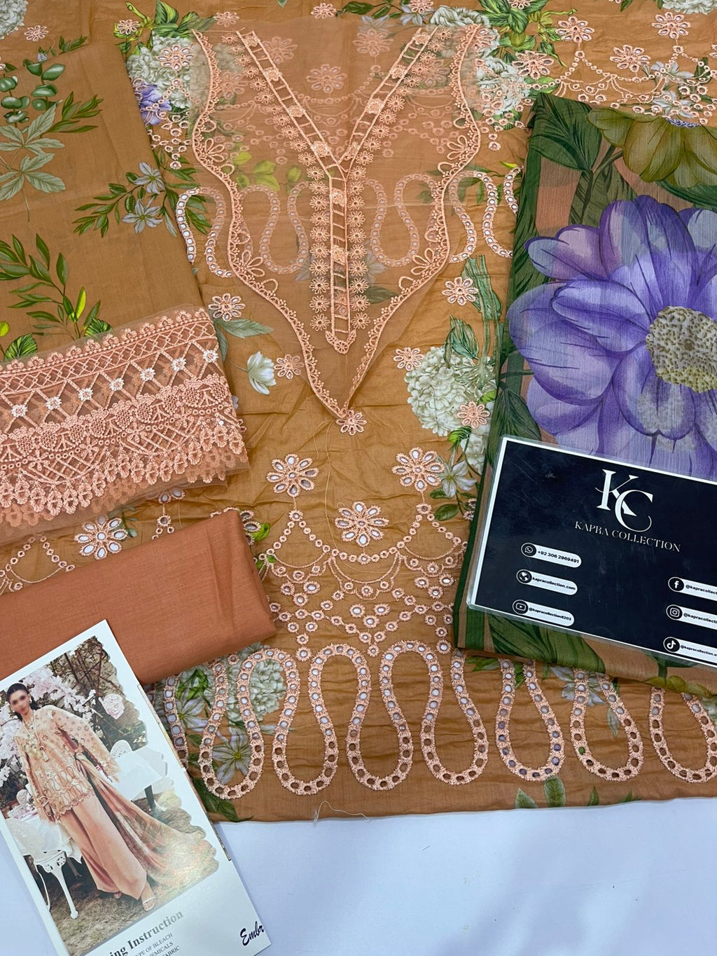 3 Piece Unstitched Lawn Embroidered  Suit