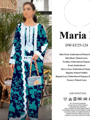 Maria b Lawn 3piece Unstitched  Digital Printed Dress