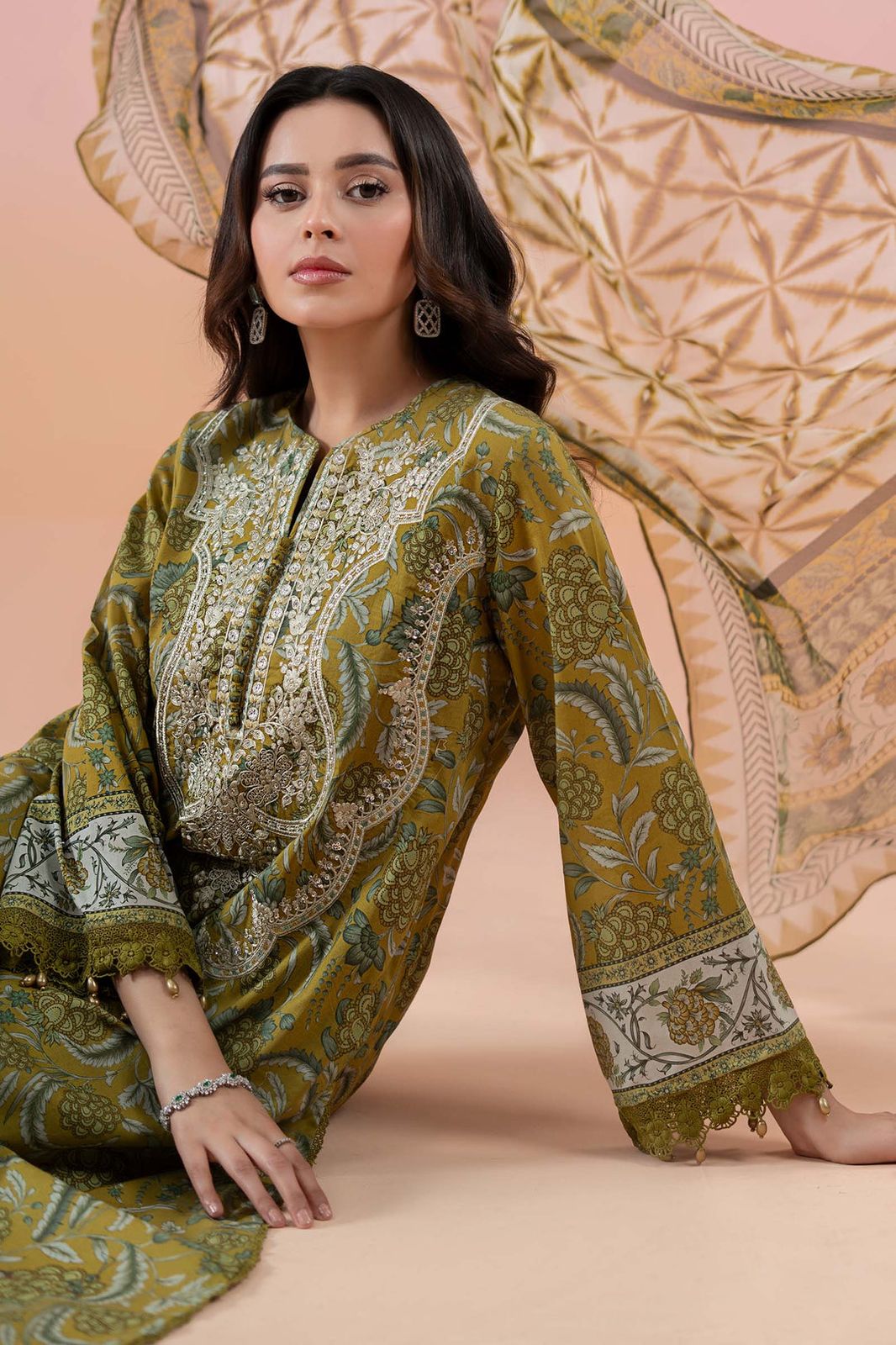 Lawn 3 piece unstitched digital printed suit - Kapra Collection