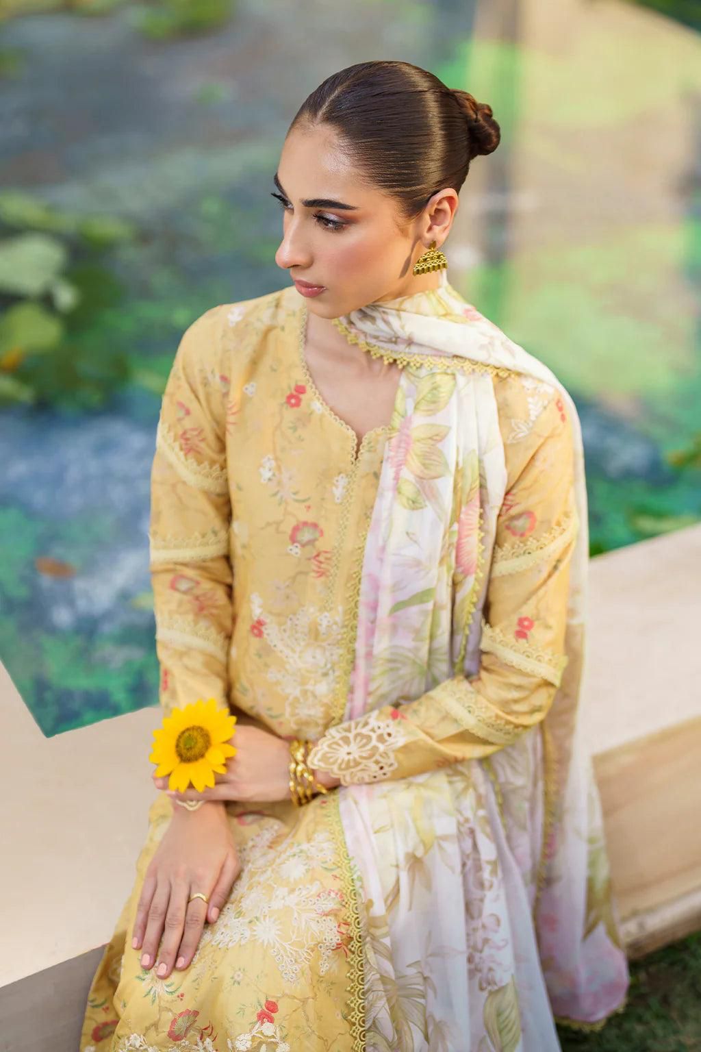 Lawn summer collection 3 piece unstitched digital printed suit - Kapra Collection