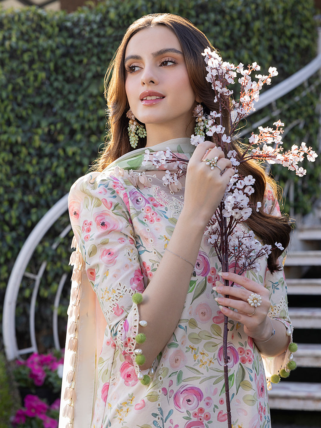 Aizal Lawn Embroidered Dress
