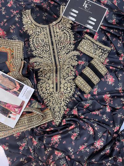 Jazmin Shamoze Silk 3Piece unstitched Dress