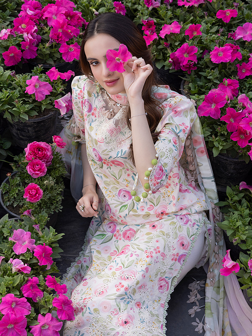 Aizal Lawn Embroidered Dress