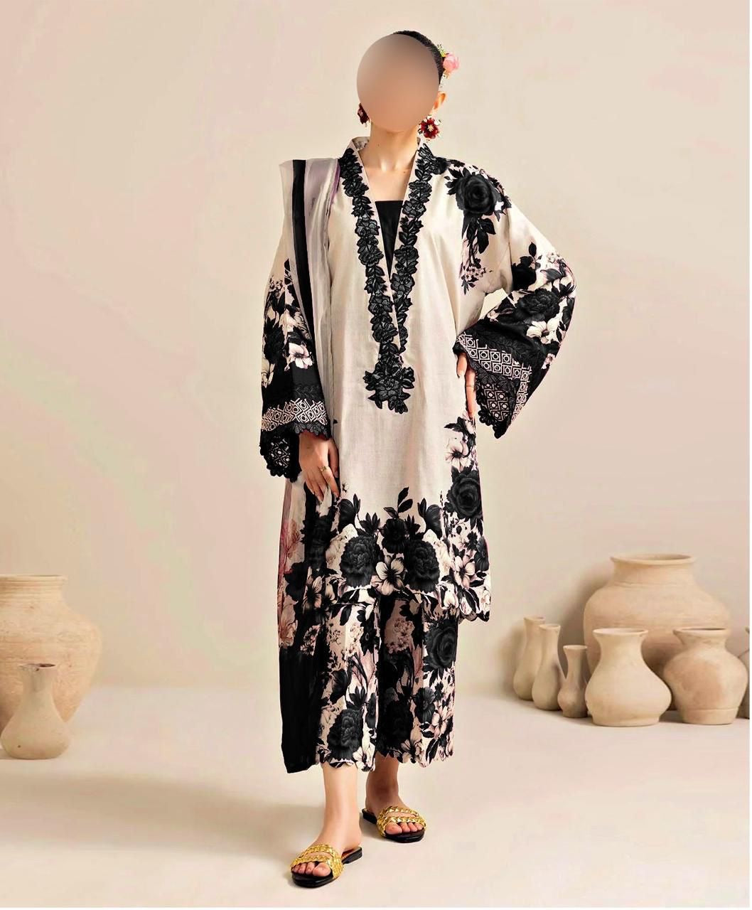 Silk Black Digital Printed Dres Latest Trend