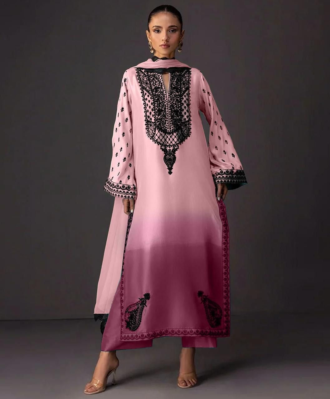 Silk pink Digital Printed Dres Latest Trend