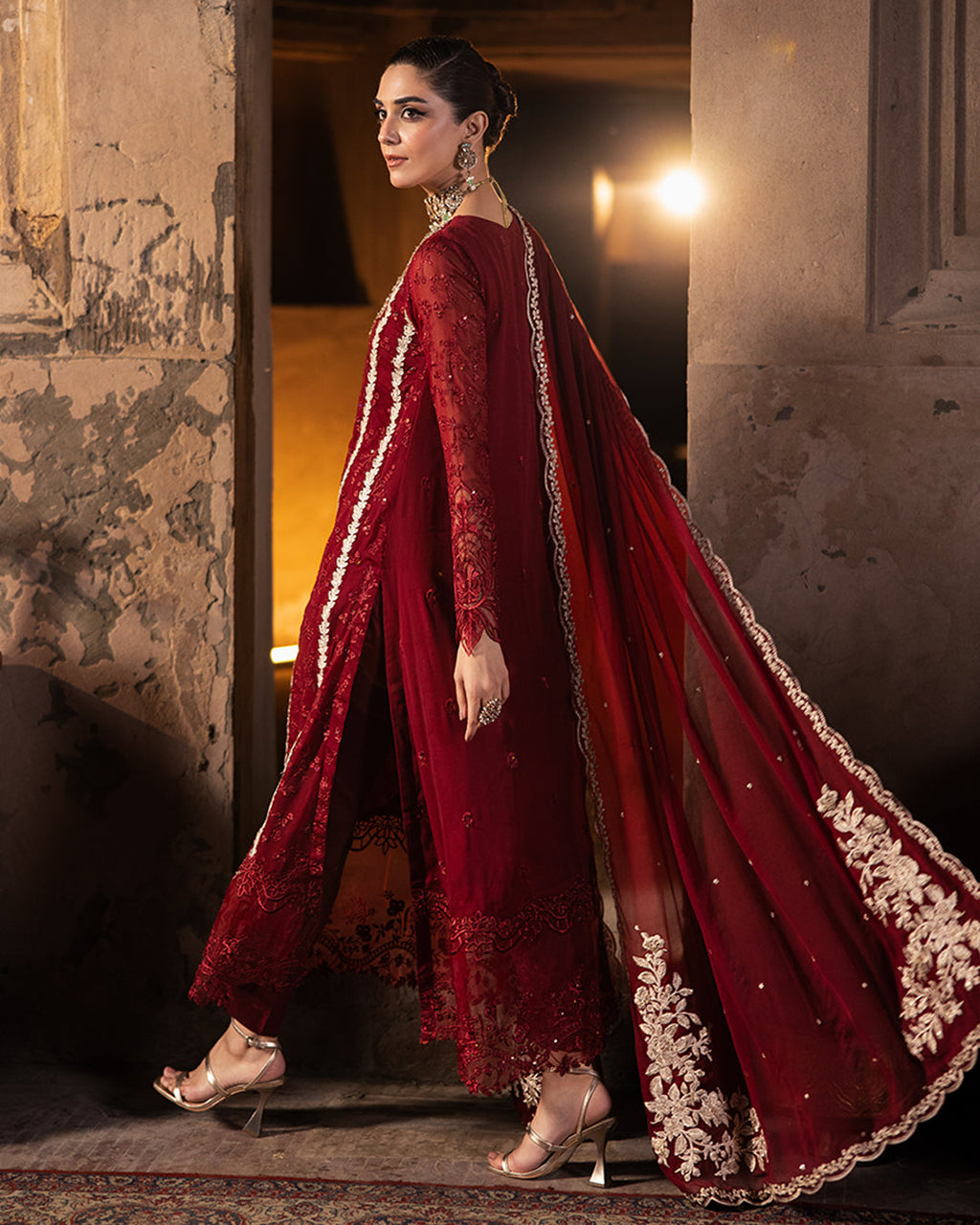 Azure Chiffon Unstitched 3Piece Dress