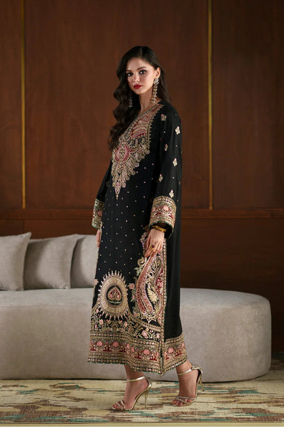 Ameera – Ethnic Inspired Black Silk Kaftan Suit