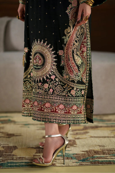 Ameera – Ethnic Inspired Black Silk Kaftan Suit