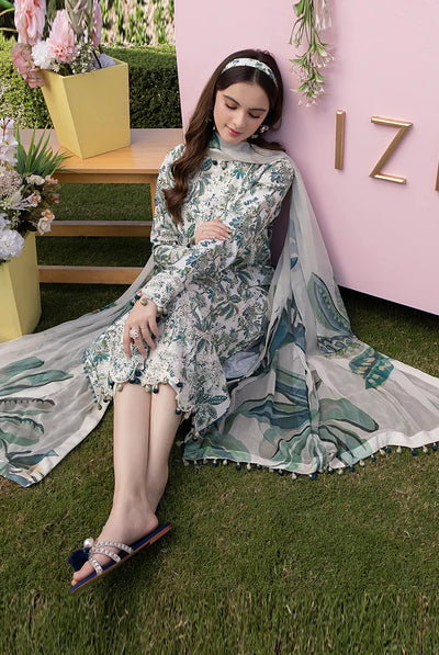 03-Piece Printed Lawn suit - Unstitched - Kapra Collection