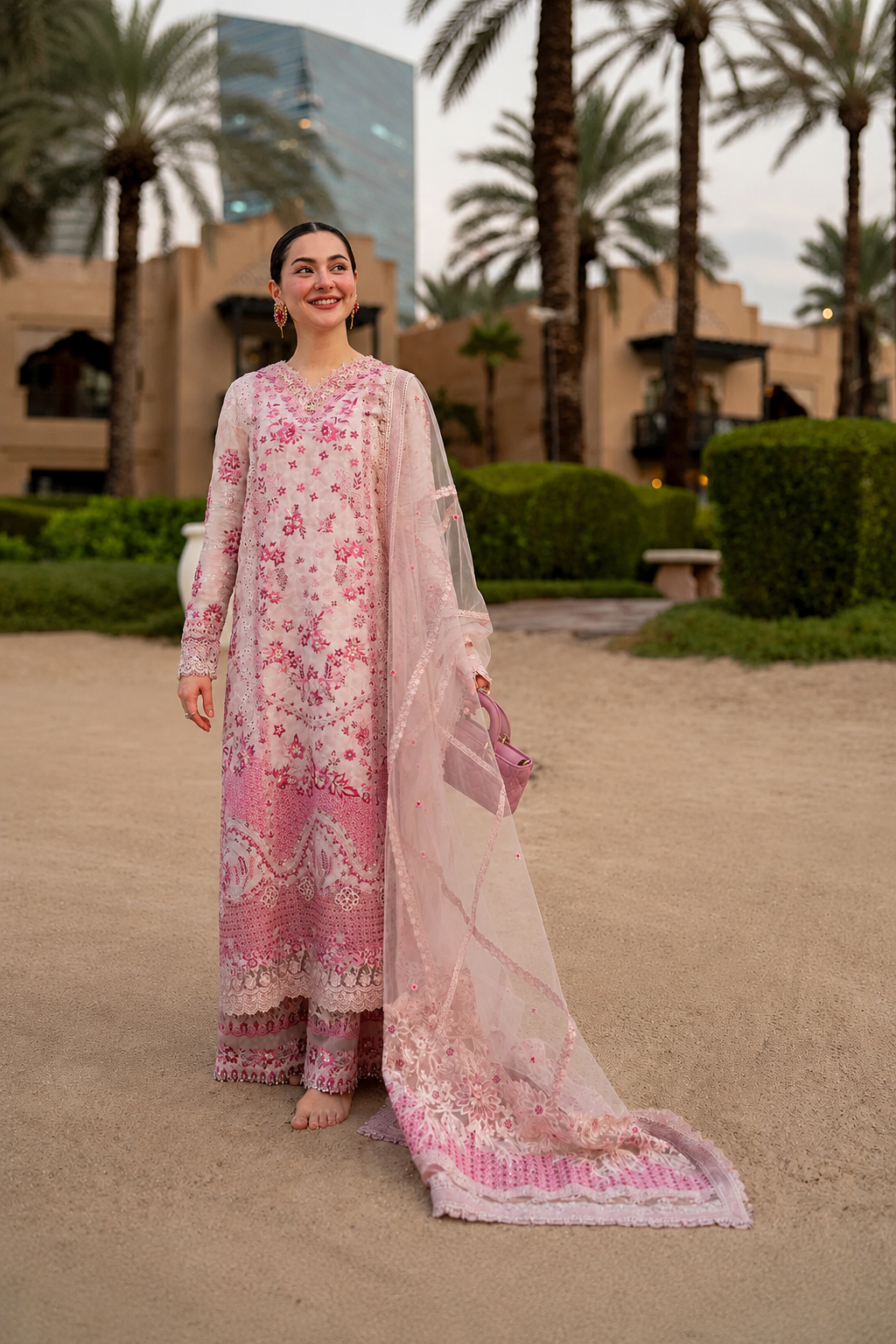 Aafreen – Blush Rose Embroidered Chikankari Lawn Suit