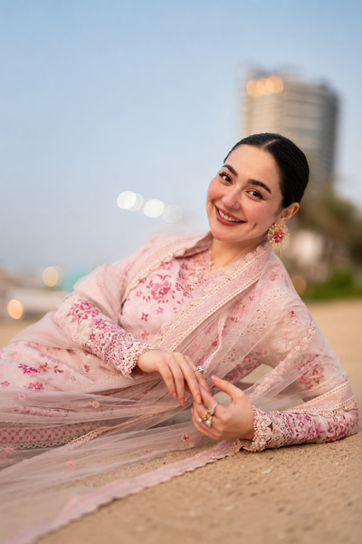 Aafreen – Blush Rose Embroidered Chikankari Lawn Suit