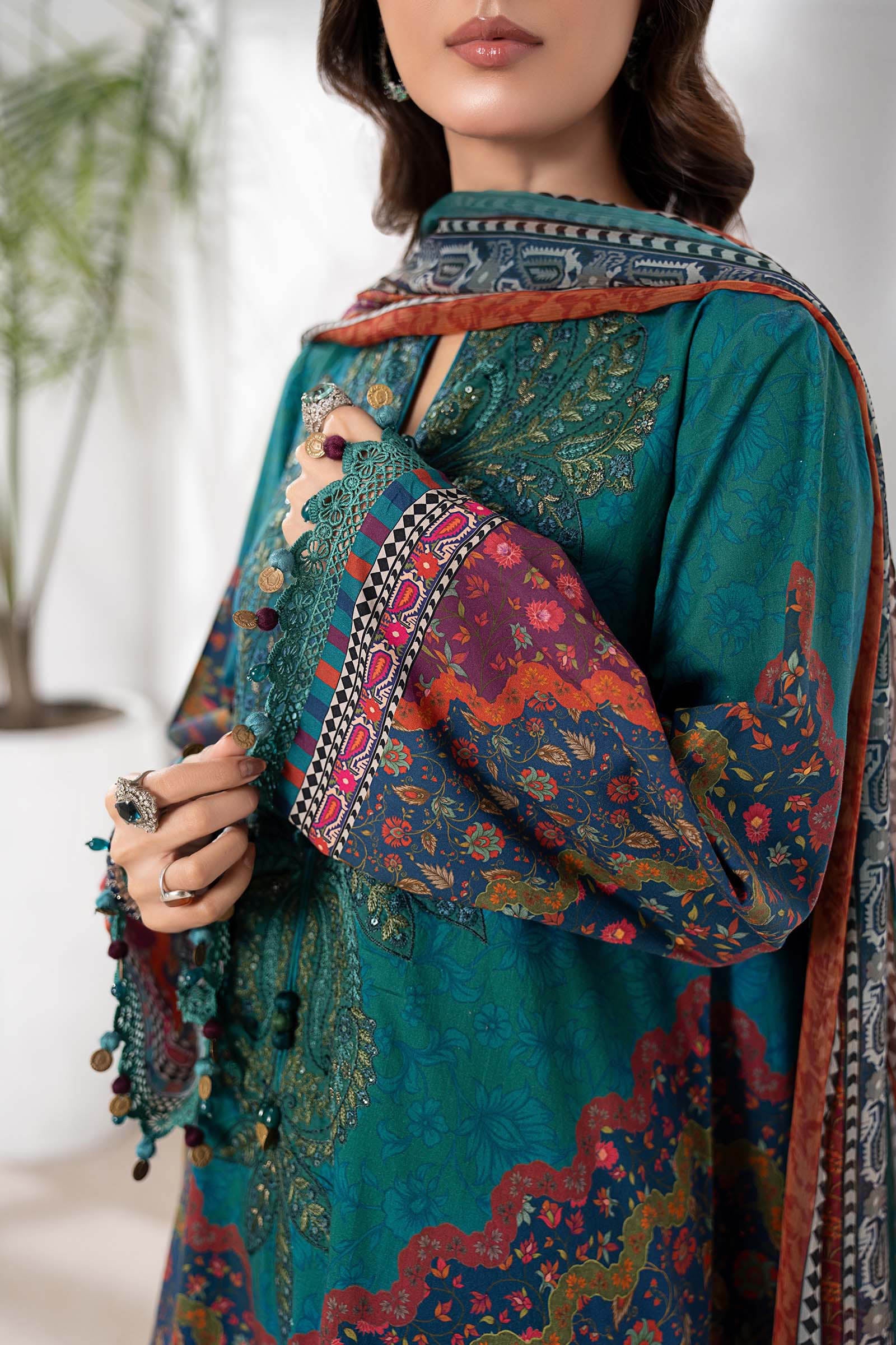 Digital Printed Lawn Embroiderd 3-Piece Suit - Kapra Collection