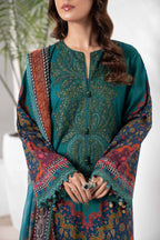 Digital Printed Lawn Embroiderd 3-Piece Suit - Kapra Collection