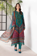 Digital Printed Lawn Embroiderd 3-Piece Suit - Kapra Collection