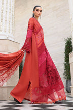 03-Piece Embroidered Lawn Suit With Silk Dupatta | Unstitched