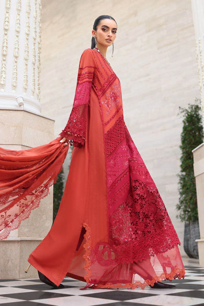 03-Piece Embroidered Lawn Suit With Silk Dupatta | Unstitched