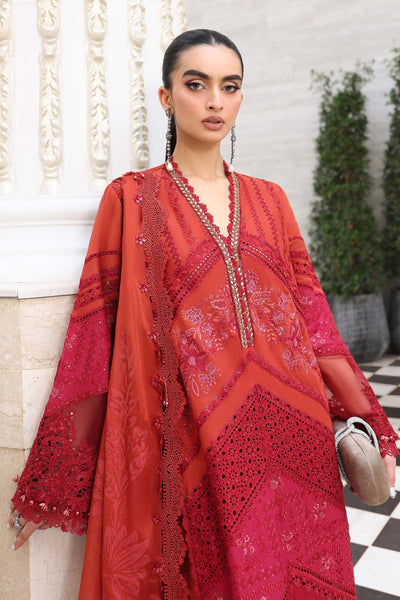03-Piece Embroidered Lawn Suit With Silk Dupatta | Unstitched