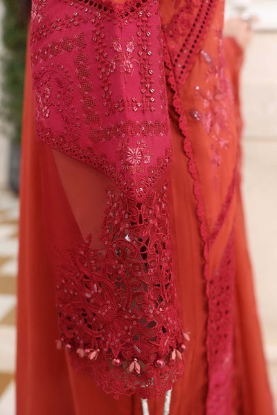 03-Piece Embroidered Lawn Suit With Silk Dupatta | Unstitched