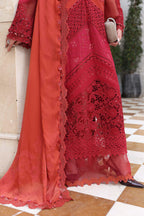 03-Piece Embroidered Lawn Suit With Silk Dupatta | Unstitched