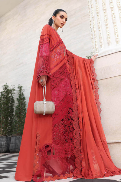 03-Piece Embroidered Lawn Suit With Silk Dupatta | Unstitched