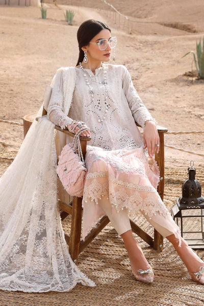03-Piece Embroidered Lawn Suit With Net Dupatta | Unstitched