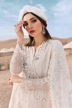 03-Piece Embroidered Lawn Suit With Net Dupatta | Unstitched