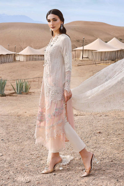 03-Piece Embroidered Lawn Suit With Net Dupatta | Unstitched