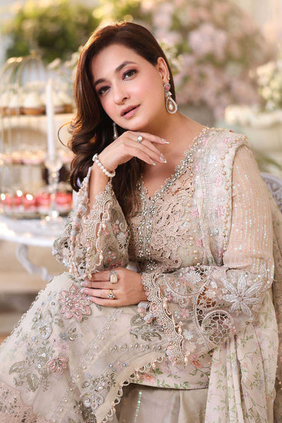 Luxury 3 Piece Unstitched Embroidered Hand Embellished Chiffon Suit