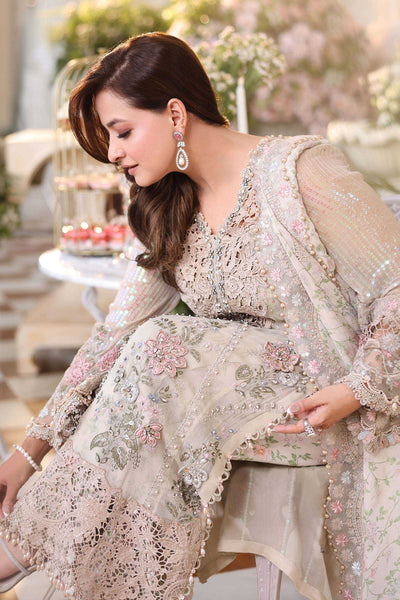 Luxury 3 Piece Unstitched Embroidered Hand Embellished Chiffon Suit