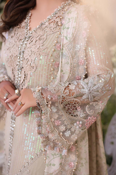 Luxury 3 Piece Unstitched Embroidered Hand Embellished Chiffon Suit