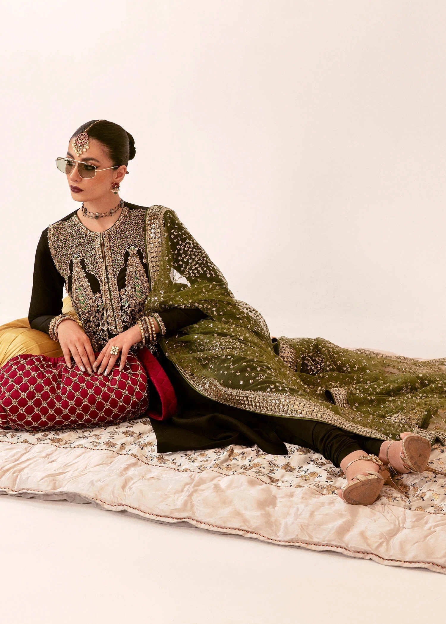 Hussain Rehar Raw Silk 3Piece Dress