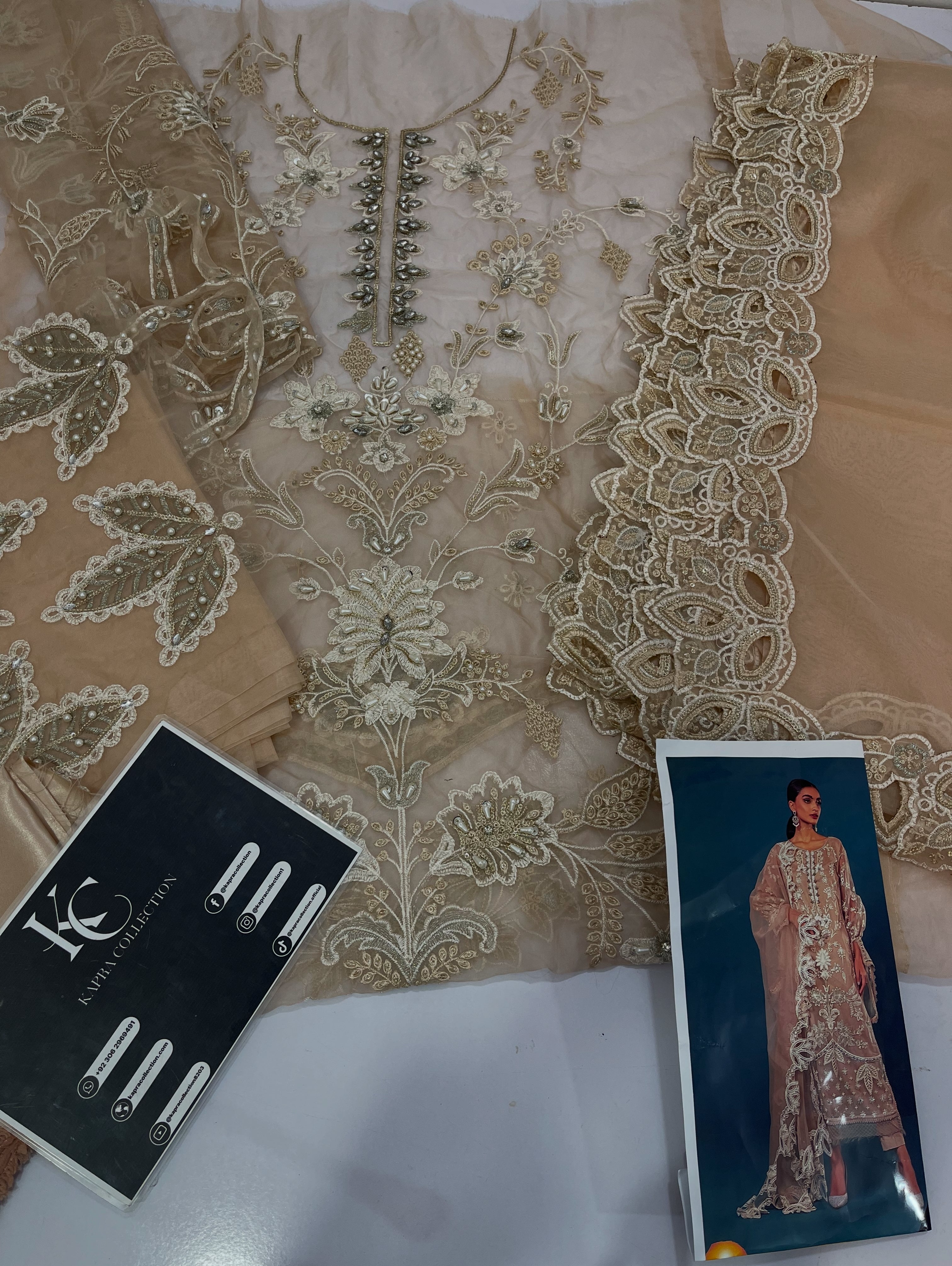 Maria B Luxury Lawn Embroidered Organza Unstitched Dress