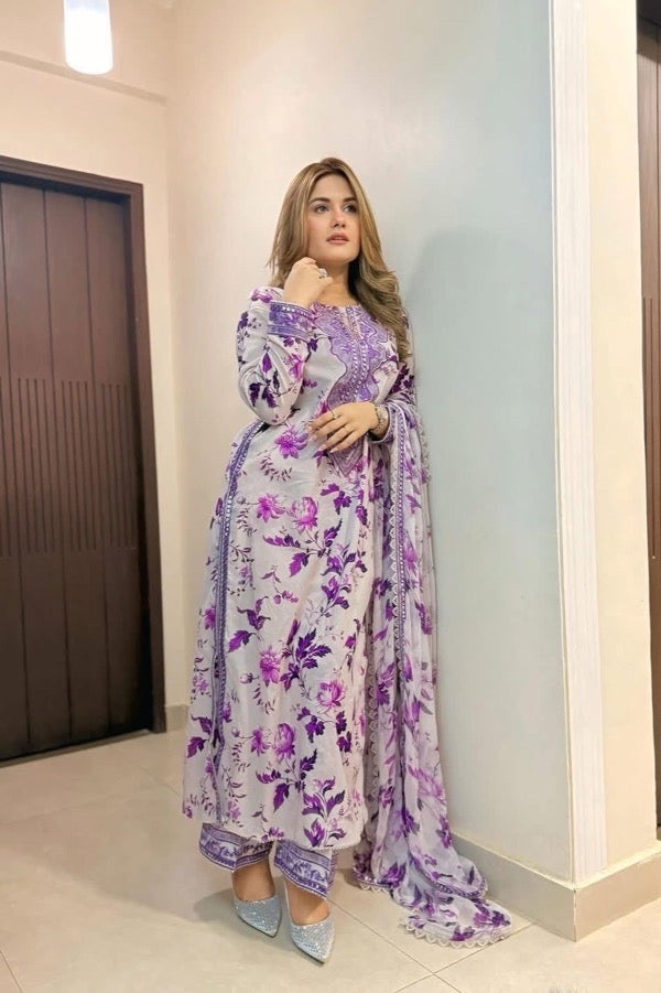 Aneel's Collection Lexury Lawn 3 piece Unstitched dress