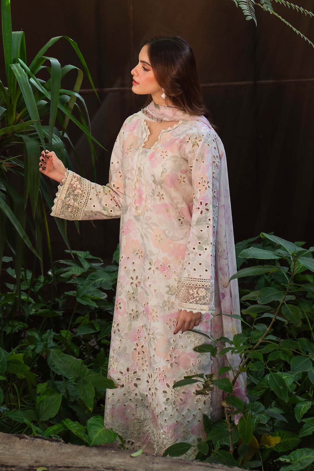 03-PIECE CHIKANKARI EMBROIDERED LAWN DRESS