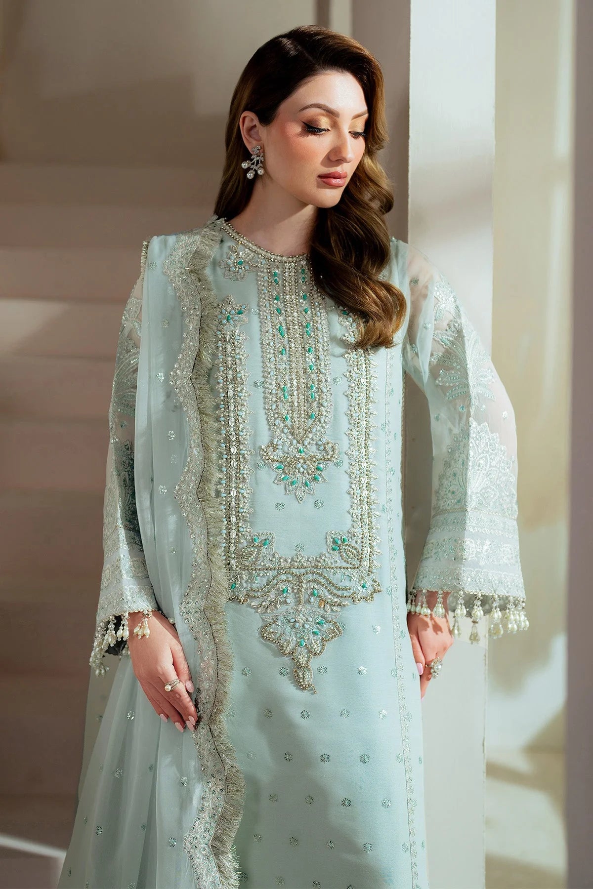 03-Piece Chiffon Suit With Embroidery | Unstitched